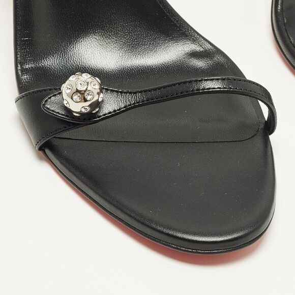 Christian Louboutin Atmospheria Size 41 Black Leather Ankle Strap Sandals - Picture 7 of 7